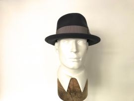 schwarzer Fedora, edler Haarfilz.jpg